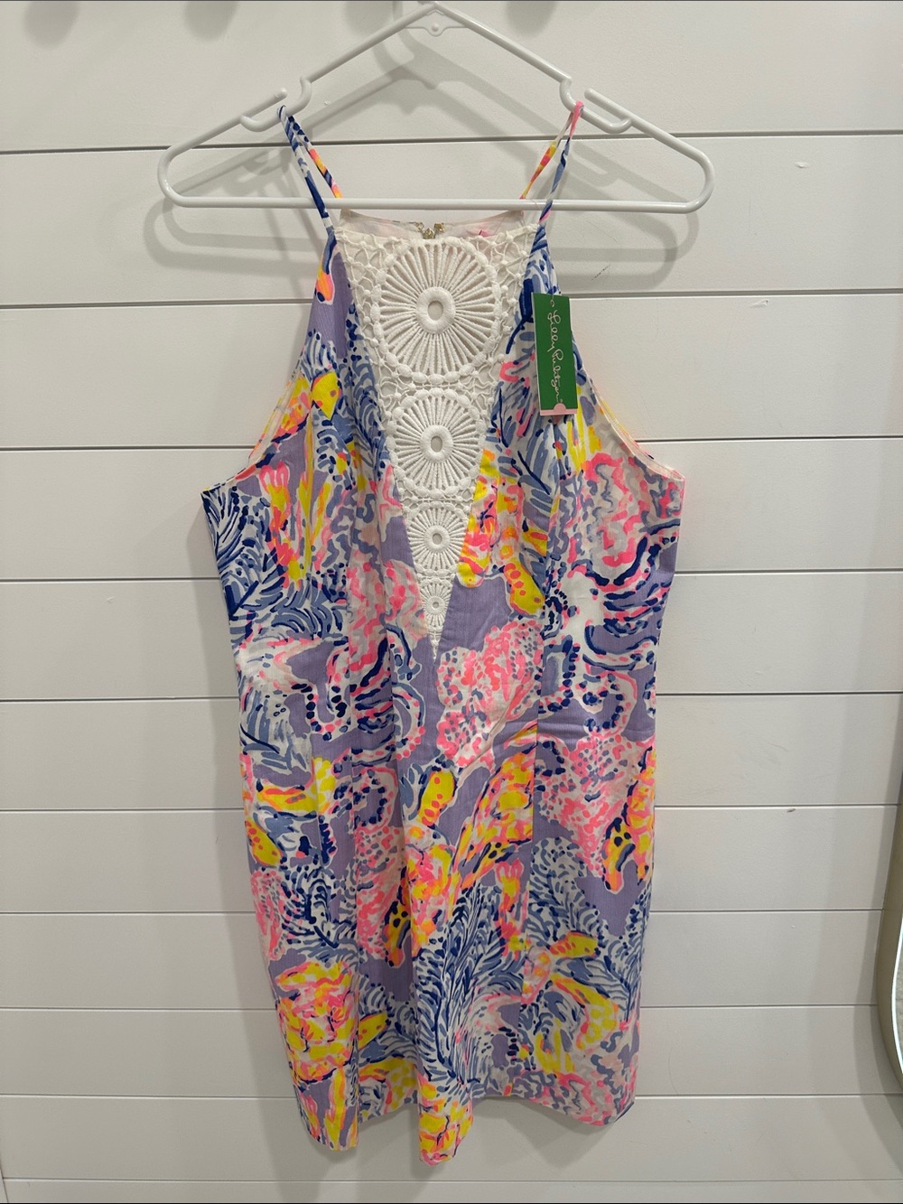 Lilly Pulitzer Colorful Sleeveless Dress with Lace Detail NWT